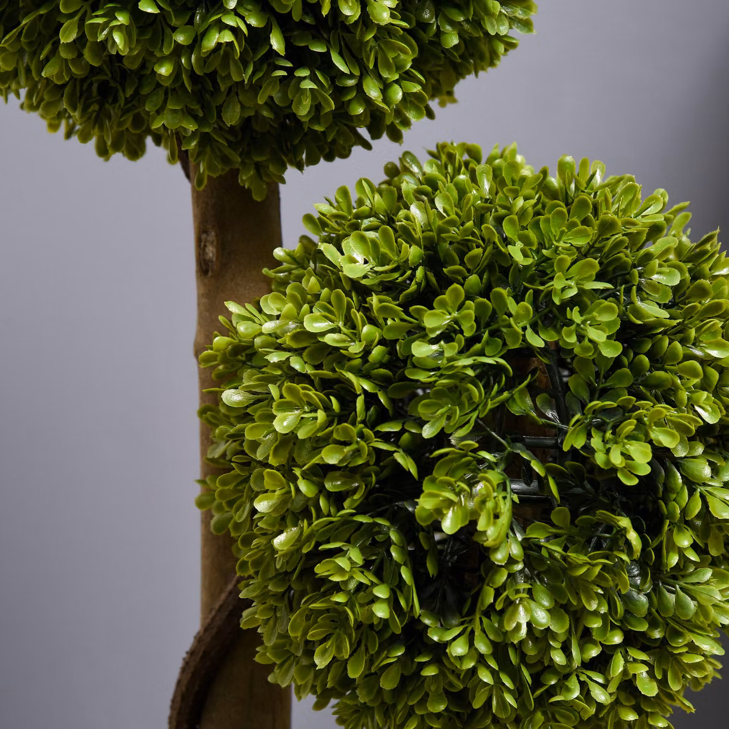 HOMCOM Set of 2 Dark Green Artificial Boxwood Ball Topiary Trees in Pots, Height: 90 cm – 6