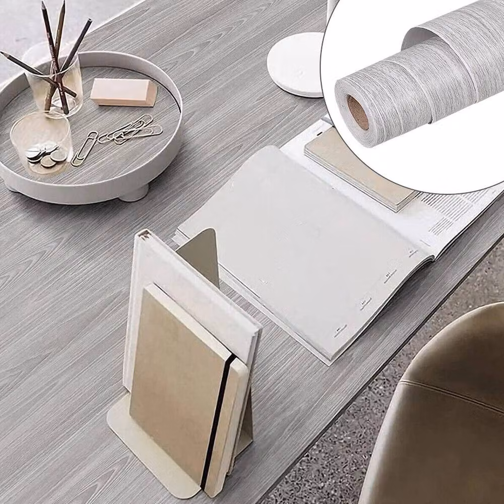 NESTLUNE Grey Wood Grain Self-Adhesive Wallpaper Stickers, W: 100 cm, H: 15 cm – 2