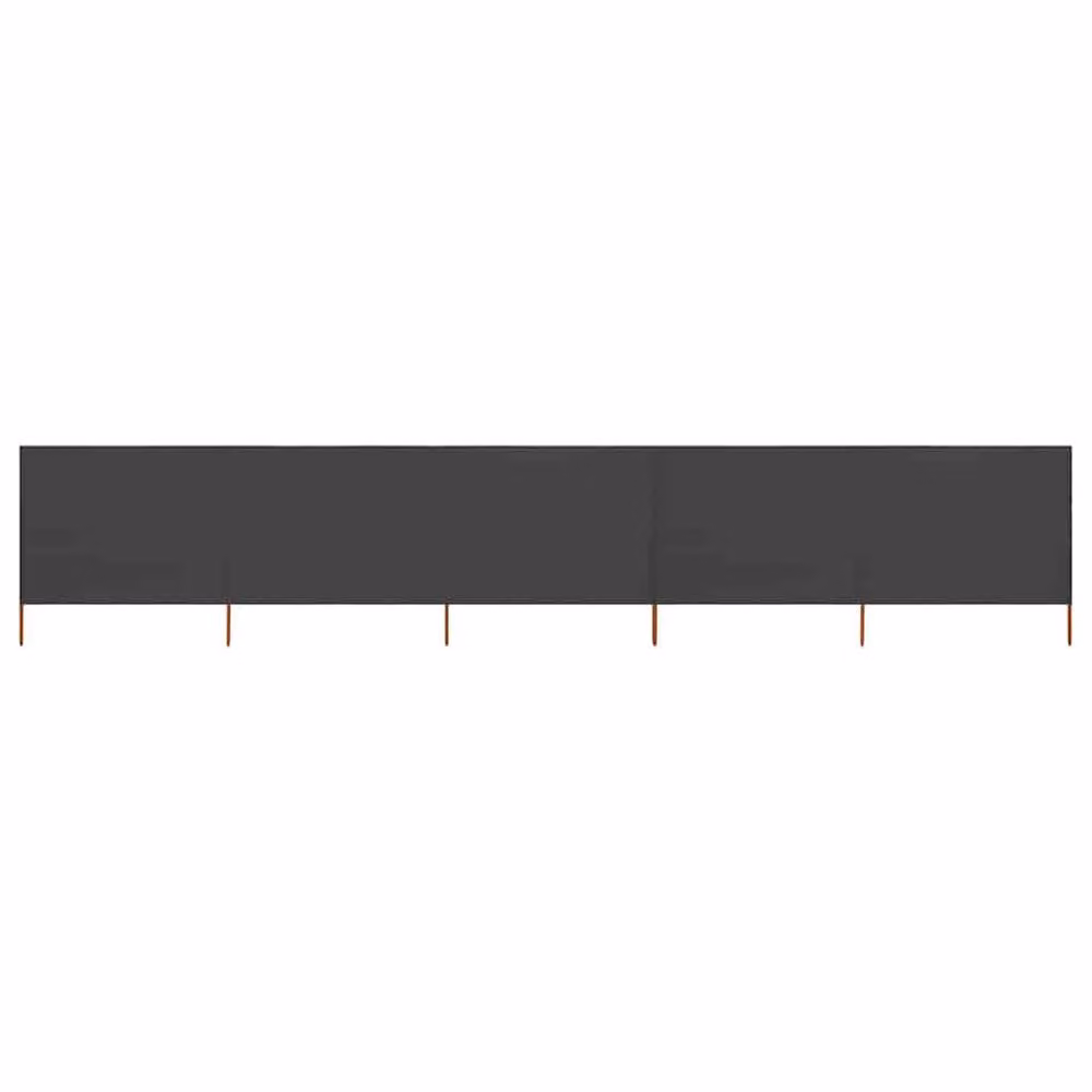 Berkfield Home Durable 5-Panel Fabric Wind Screen Paravent in Anthracite Dark Grey, W: 600 cm, H: 80 cm – 2