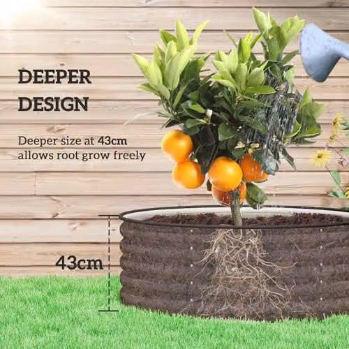 Outsunny Galvanised Steel Raised Garden Bed, White, W/D/H: 120 x 120 x 43 cm – 3