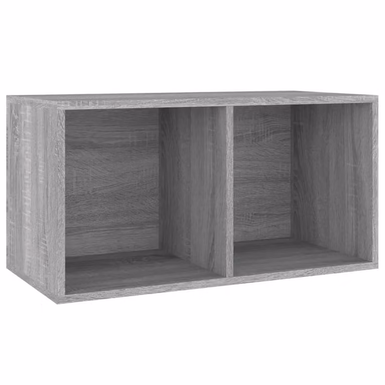 Berkfield Home Vinyl Storage Box in Grey Sonoma, Engineered Wood, W: 71 cm, D: 34 cm, H: 36 cm