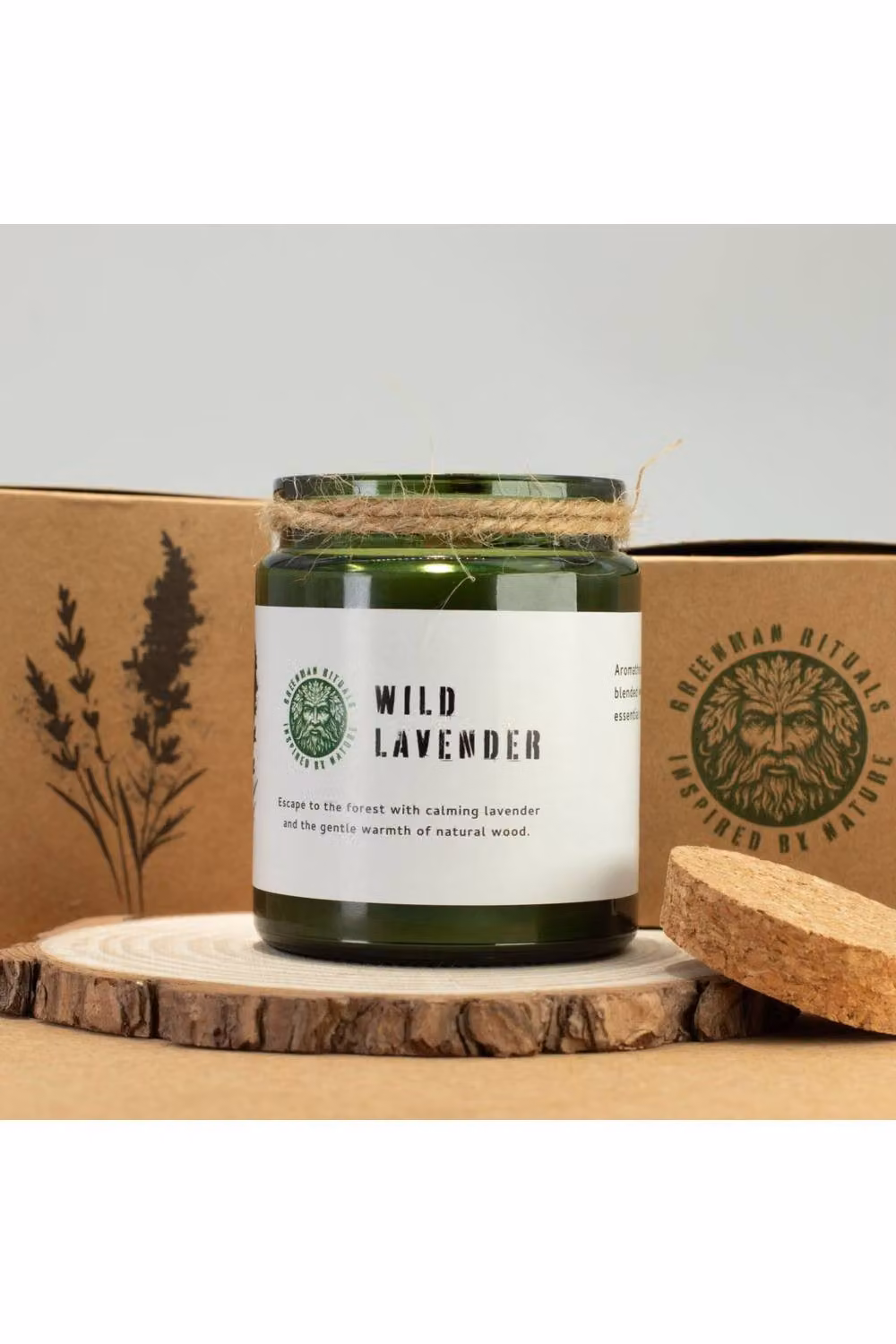KDMD Wild Lavender Soy Woodwick Candle in Green with 26 Hour Burn Time – 2