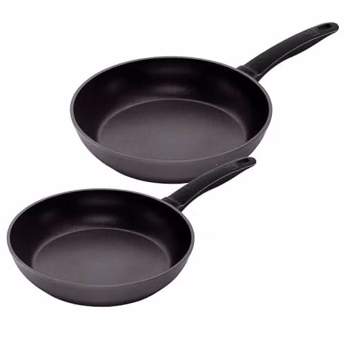 Kuhn Rikon Non-Stick Forged Aluminium Frying Pan Set, Black, 24cm and 28cm