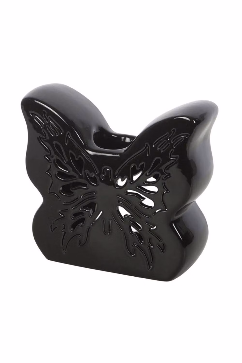 KDMD Black Ceramic Butterfly Oil Burner with Intricate Cut-Out Design for Tealights – 2