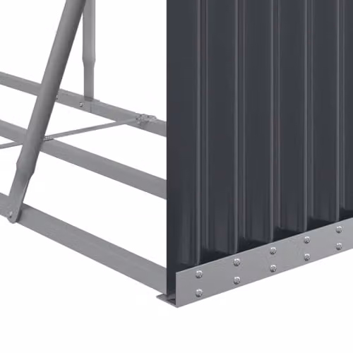 vidaXL Anthracite Galvanised Steel Log Holder W/D/H: 234 x 45 x 100 cm – 3