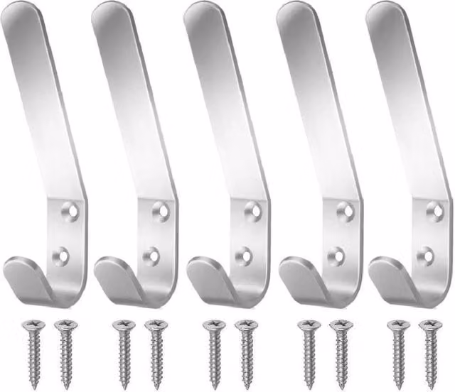 SPETLEK Wall-Mounted Aluminium Coat Hooks in Silver