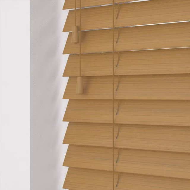 NewEdgeBlinds Sahara Oak Fine Grain Faux Wood Venetian Blinds with Cord, Width: 80 cm