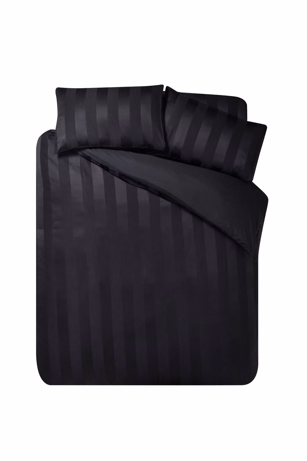 Catherine Lansfield So Soft Satin Stripe Double Duvet Cover Set with Pillowcases, Black, W/D/H: 200 x 200 x 140 cm, Pillowcases: 50 x 75 cm – 3