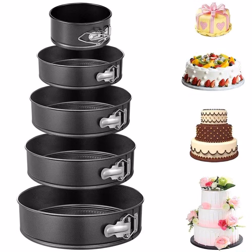 SPETLEK Set of 5 Round Non-Stick Springform Cake Tins, Black – 3