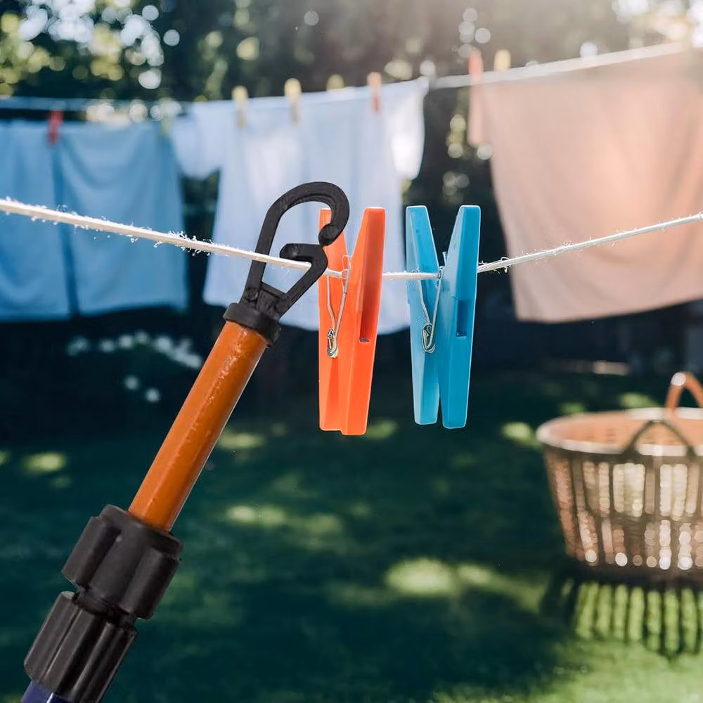 BARGAINS-GALORE Set of 2 Heavy Duty Steel Telescopic Wash Line Poles, Multicolour, Height: 260 cm – 2