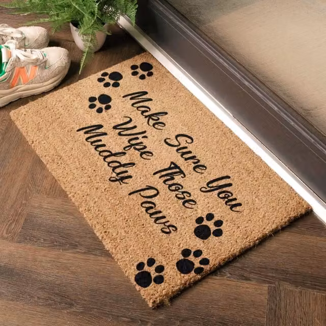 Artsy Mats Wipe Those Muddy Paws Doormat in Black, W/D: 60 x 40 cm – 1