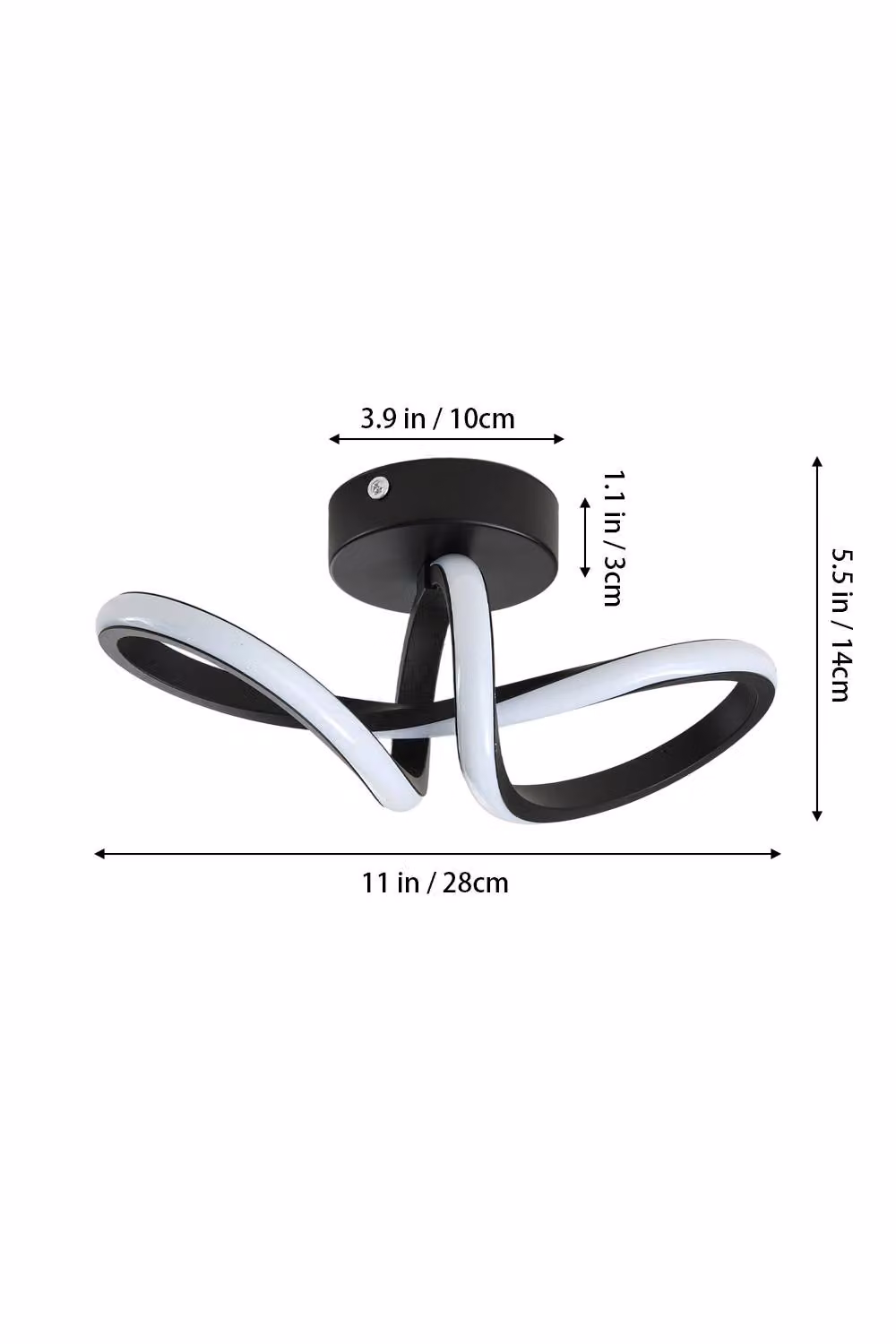 Living and Home Modern LED Ceiling Light in Black – 3