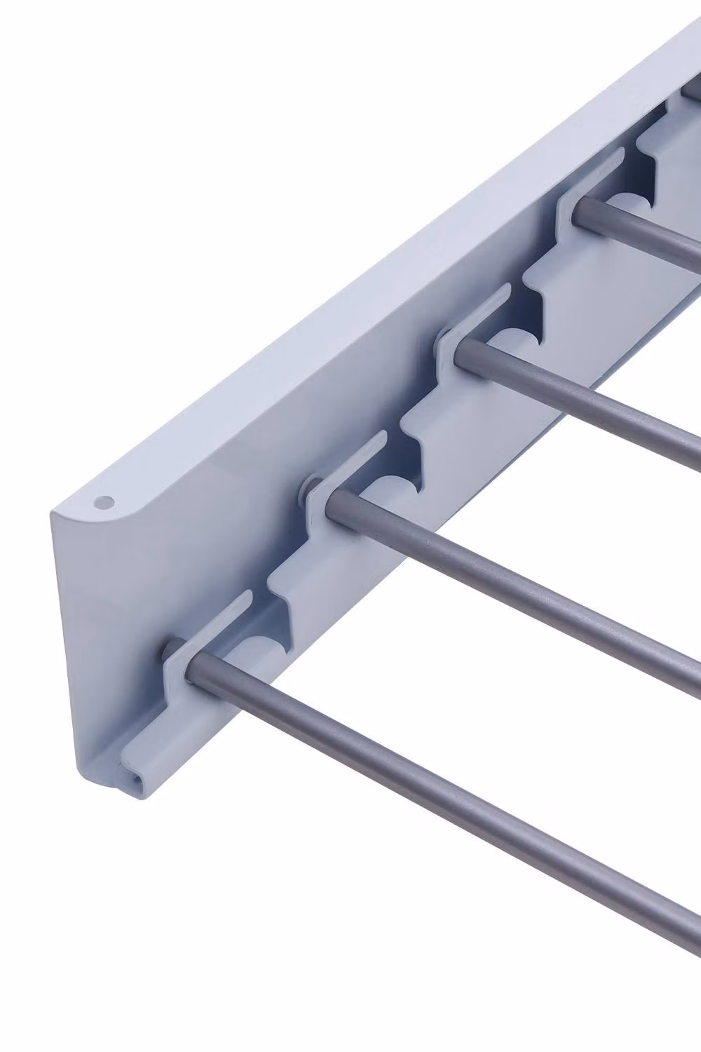 Living and Home 5-Rod Space-Saving Wall Mounted Towel Drying Rack with Shelf, White Aluminium Metal – 3