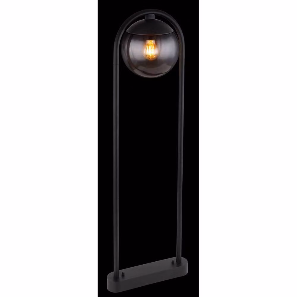 Netlighting Michael Outdoor Bollard Floor Lamp in Black with Smoke Glass Sphere, IP44, 1x E27, W/D/H: 20 x 20 x 100 cm – 8