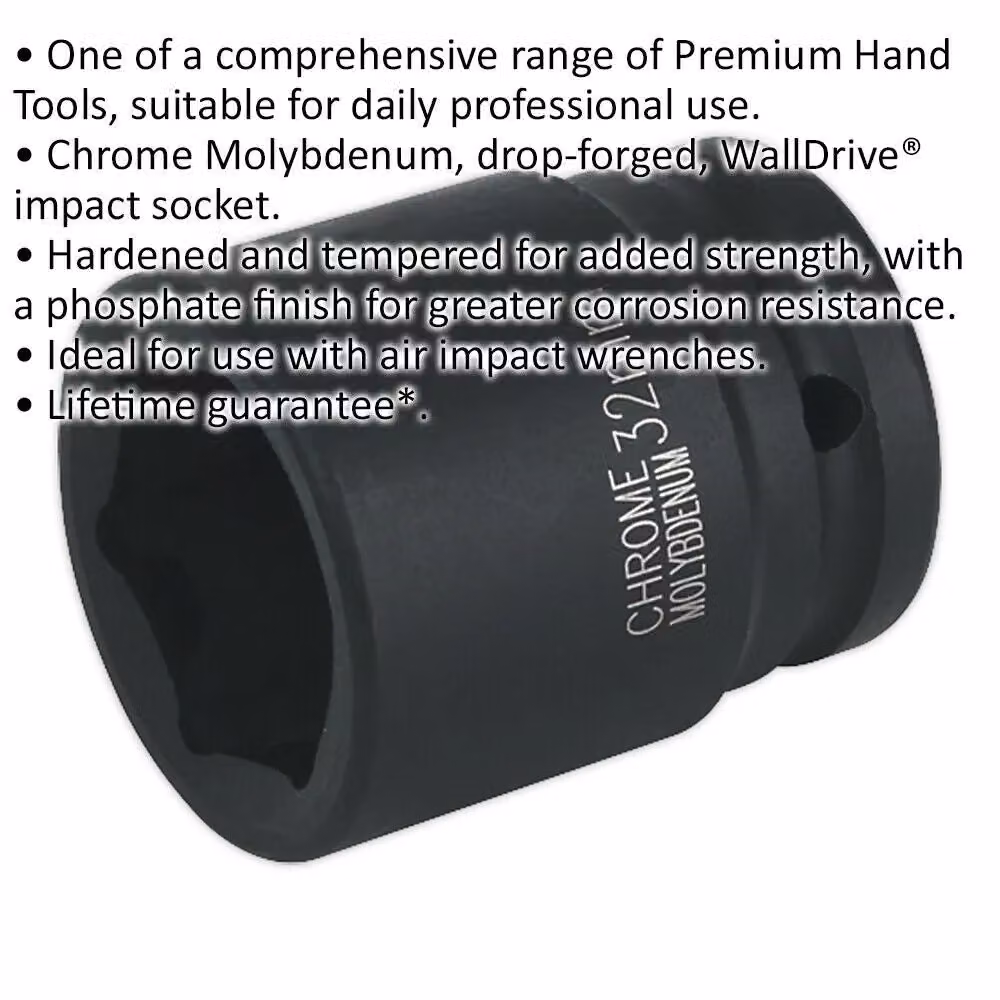 Loops 32mm Forged Chromoly Impact Socket with 3/4 Inch Square Drive – 2