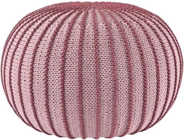 Zuri House Ziggy Knitted Pouffe in Powder Pink, Large – 1