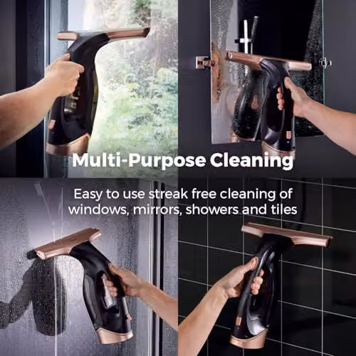 Tower T13100BLG Cordless Rechargeable Window Cleaner in Black, Gold and Grey with 150ml Water Tank – 4