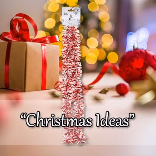 VFM e-Store Candy Striped Christmas Decoration Tinsel in Red and White, W/D/H: 57.2 x 25.0 x 13.4 cm – 6