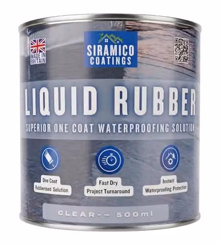 Siramico Coatings Liquid Rubber Roof Coating, Clear, 500ml – 1