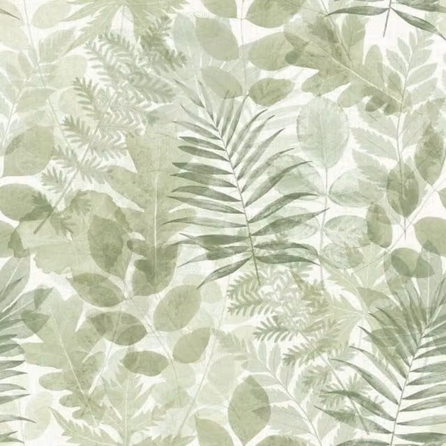 Catherine Lansfield Leaves Muriva Botanical Floral Wallpaper in Green Matt Finish – 1