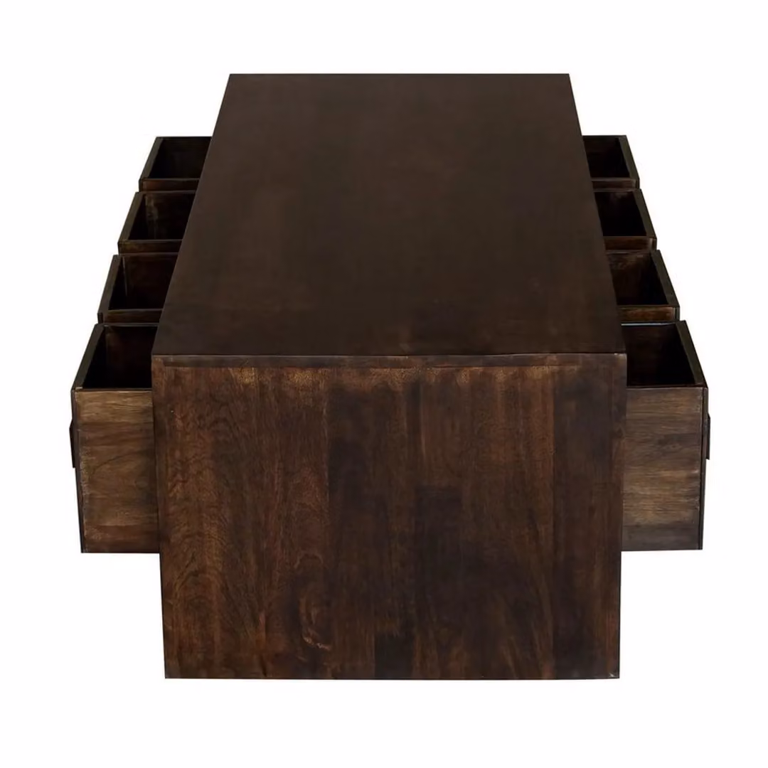 Jaipur Furniture Ltd 8 Drawer Mango Wood Coffee Table in Brown, W118 x D55 x H40 cm – 2