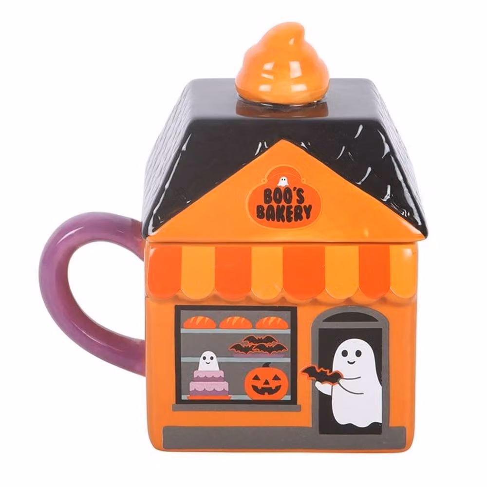 Uniqueful Boo's Bakery Lidded Ceramic Mug in Multicolour, 350 ml – 3