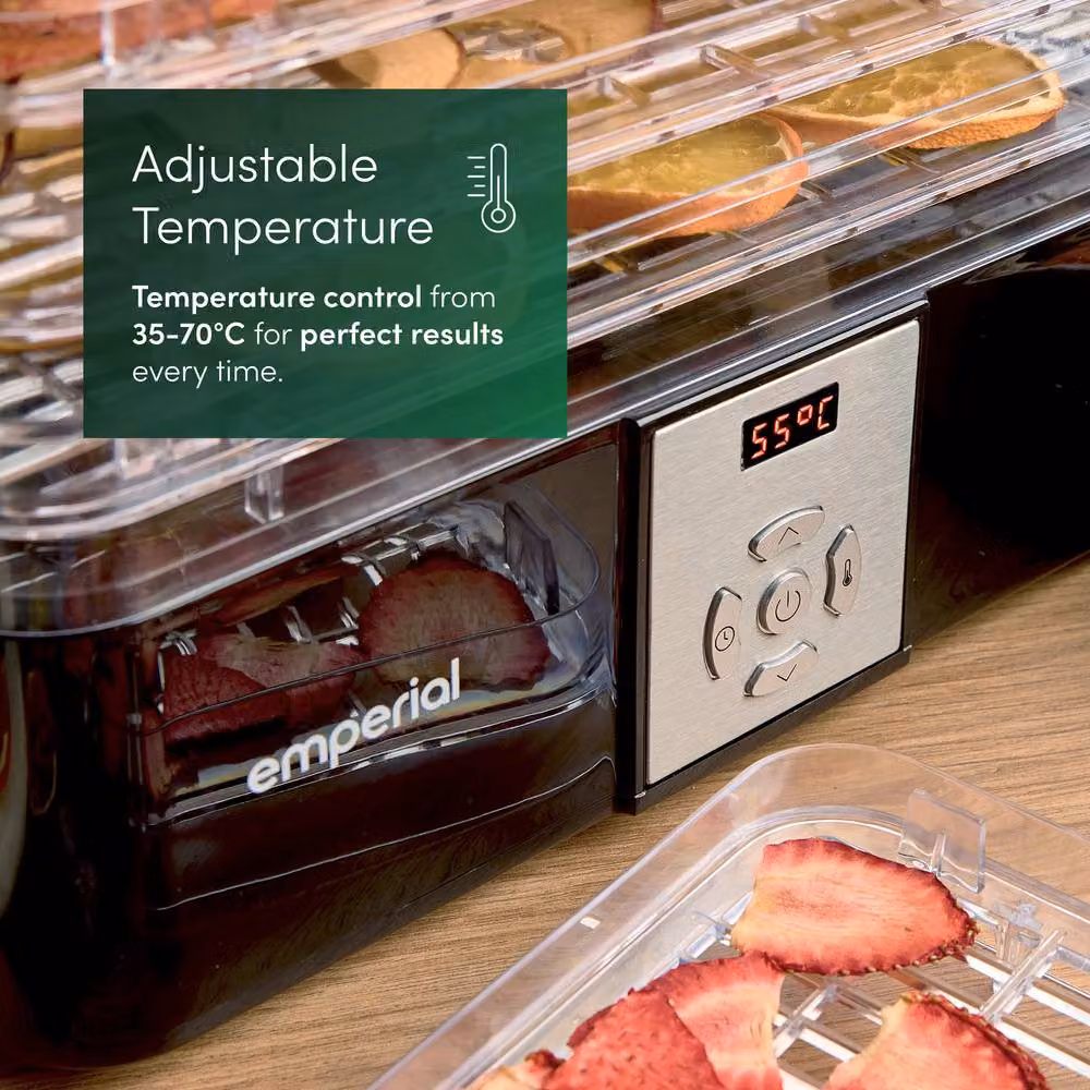 Emperial 6 Tier Food Dehydrator with Digital Display and Timer Control, Black – 8