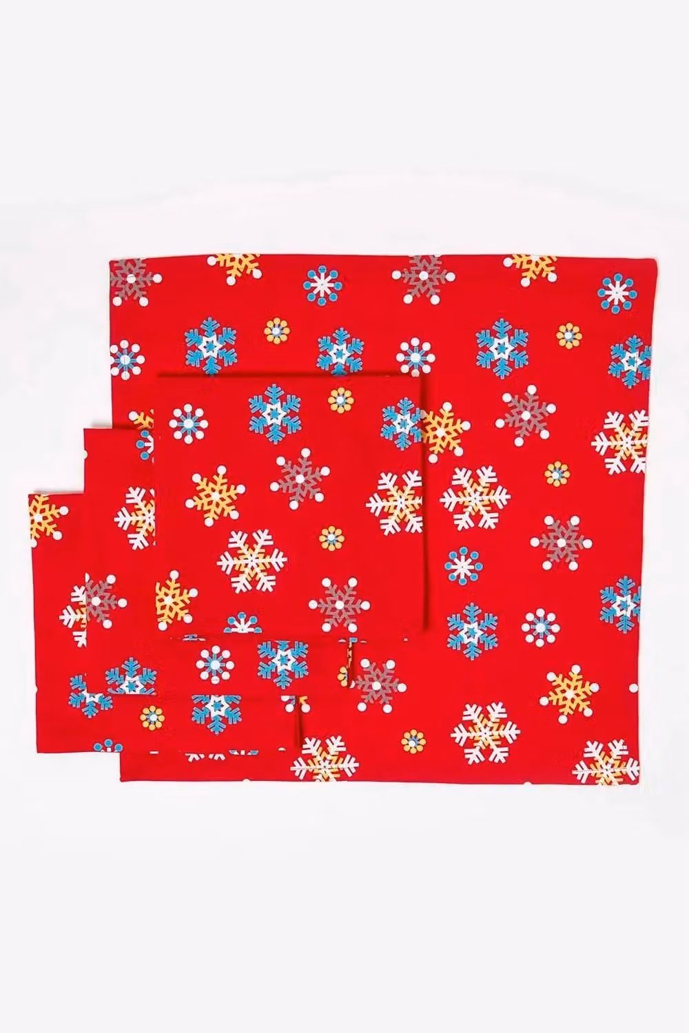 Homescapes Christmas Cotton Napkin Set of 4 in Red, White and Green – 3