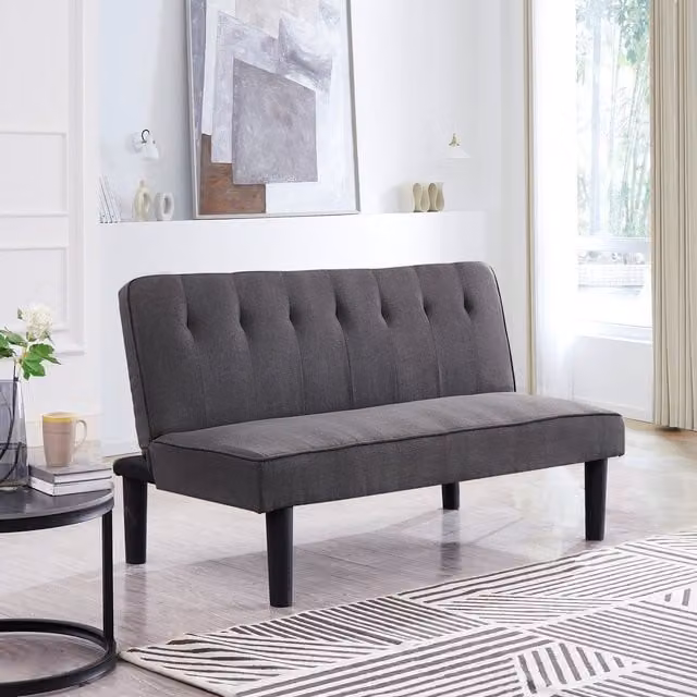 Lucy 3 Seater Click-Clack Sofa Bed in Charcoal Grey Fabric