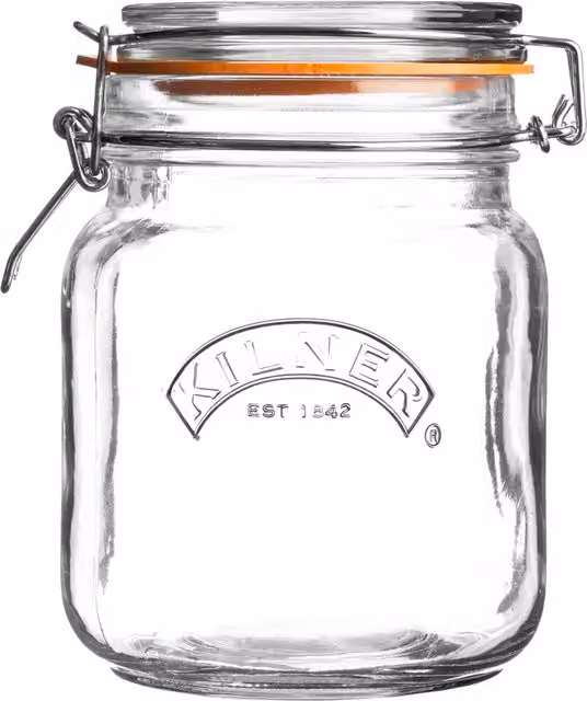 Kilner Transparent Glass Leakproof Cliptop Jar, 1 l