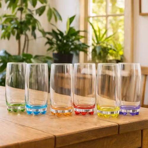 LAV Adora Multicolour Highball Glass Tumbler Set, 390ml, Pack of 6 – 3