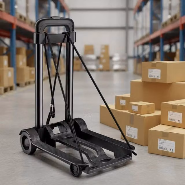 SPETLEK Heavy Duty Folding Lightweight Hand Sack Trolley Cart, Black, W: 52 cm, H: 1000 cm