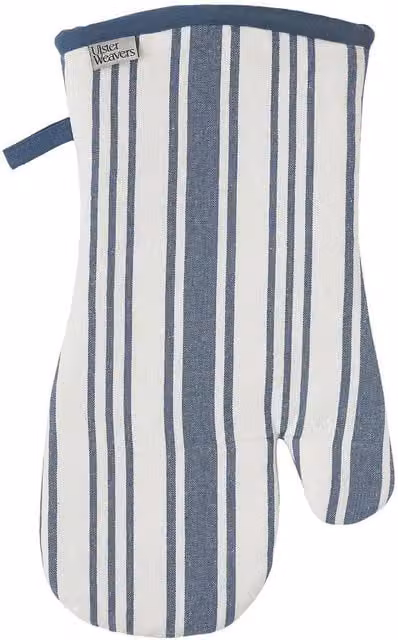 Ulster Weavers Denim Stripe Graphic Print Cotton Gauntlet Oven Glove in Blue