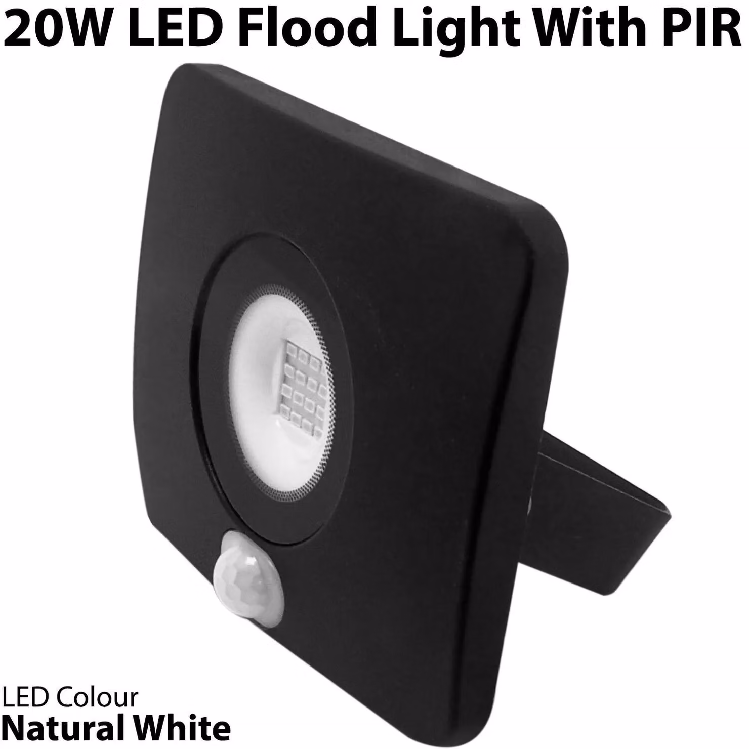 Loops Slim 20W LED Outdoor Floodlight with PIR Motion Sensor, IP65 Waterproof, Black – 2