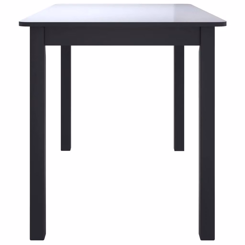 Berkfield Home Modern Black Rectangular Dining Table in Solid Rubberwood, W: 114 cm, D: 71 cm, H: 75 cm – 3