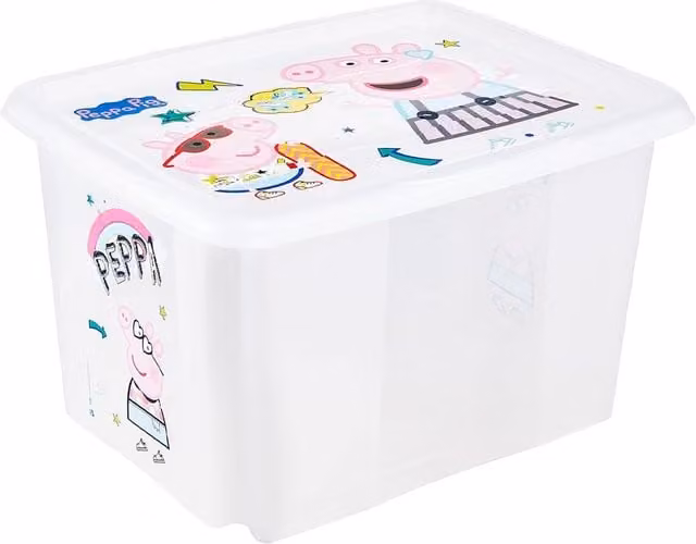 Keeeper Peppa Pig Turn Around Stackable Box with Lid, 30 Litre, Transparent