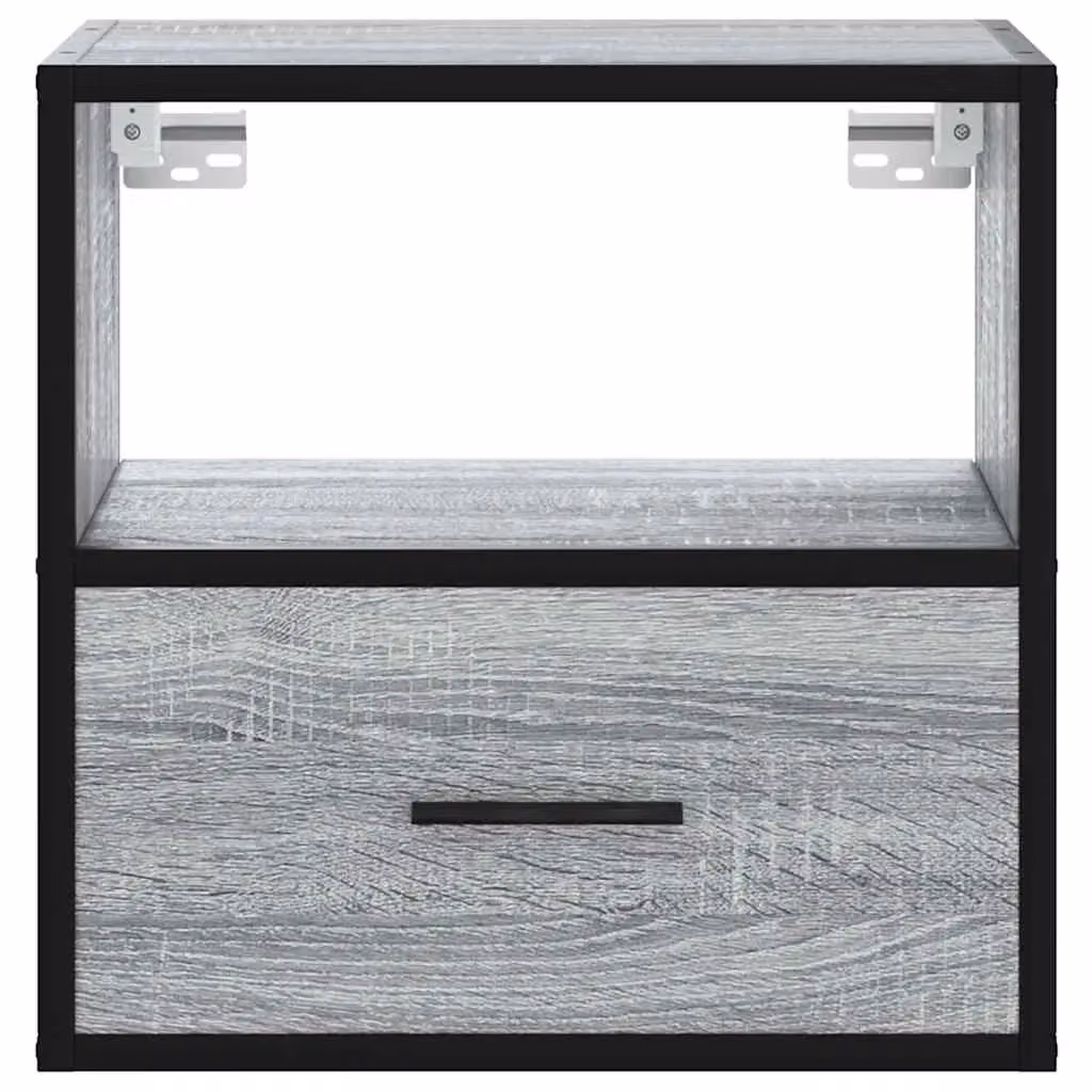 Berkfield Home Wall-mounted Bedside Cabinets, 2 Pack, Grey, W: 40 cm, D: 31 cm, H: 39.5 cm – 5