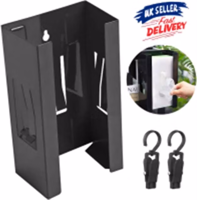 Nordara Magnetic Metal Holder for Disposable Gloves and Wipes in Black