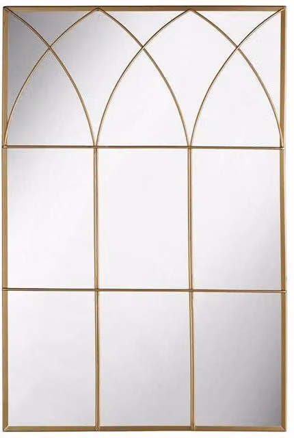 Nielsen Design Altham Window Style Metal Wall Mirror in Gold – 1