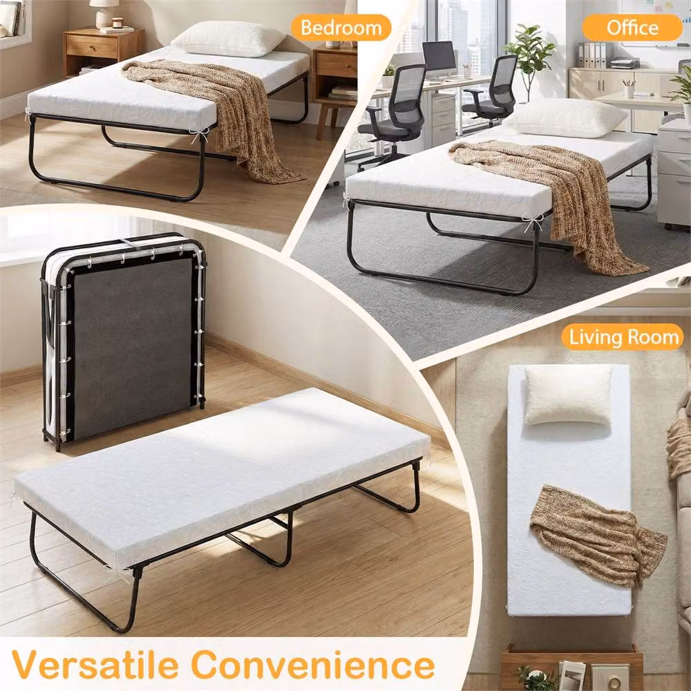 Kelvenix Retro Metal Daybed Frame and Single Sofa Bed in Black, W/D/H: 90 x 200 cm – 3