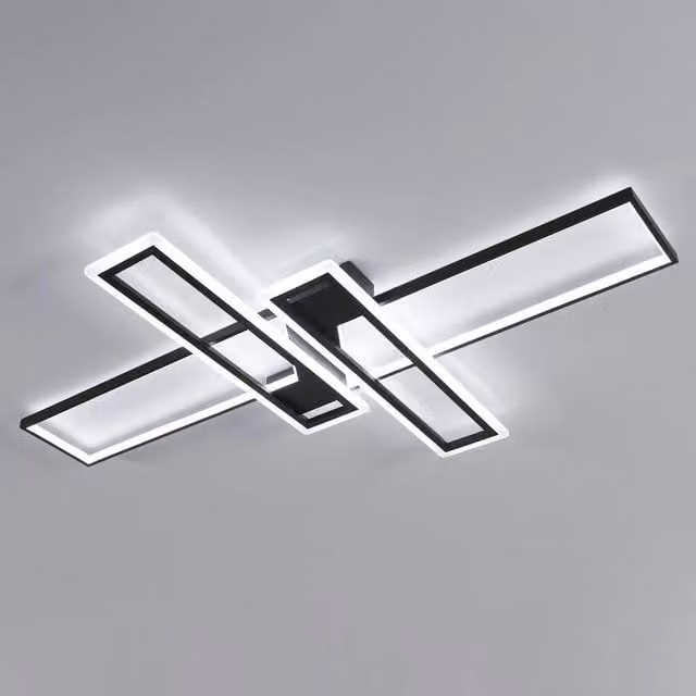EONLION 65W Modern LED Ceiling Light, 6500K Cool White, Black with White, W: 120 cm – 1