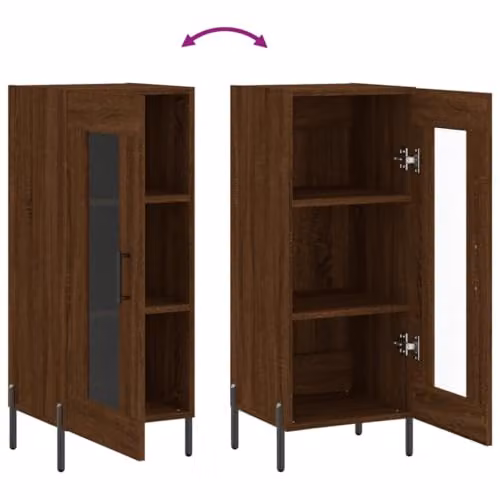 vidaXL Brown Oak Sideboard in Engineered Wood W/D/H: 34.5 x 34 x 90 cm – 4