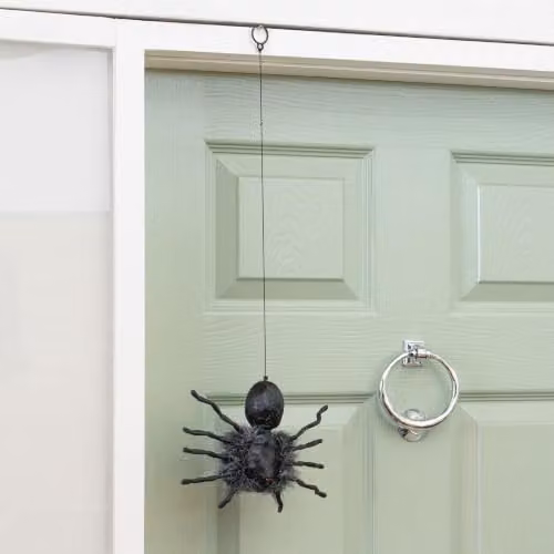 Samuel Alexander 3 Pack of Black Battery Operated Hanging Halloween Spider Animatronic Decorations – 3