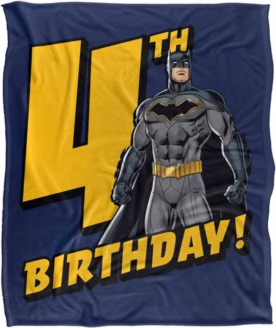 Warner Bros. Justice League Batman Silky Touch Super Soft Blue Multicolour Throw Blanket, Large – 1