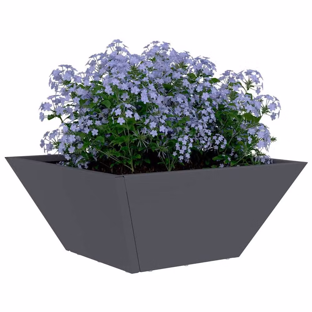 Berkfield Home 5 Piece Anthracite Steel Planter Tub Set, Dark Grey, W/D/H: 35 x 35 x 15 cm – 3