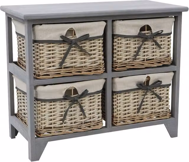JVL Sherborne 2 + 2 Drawer Storage Unit in Grey – 1