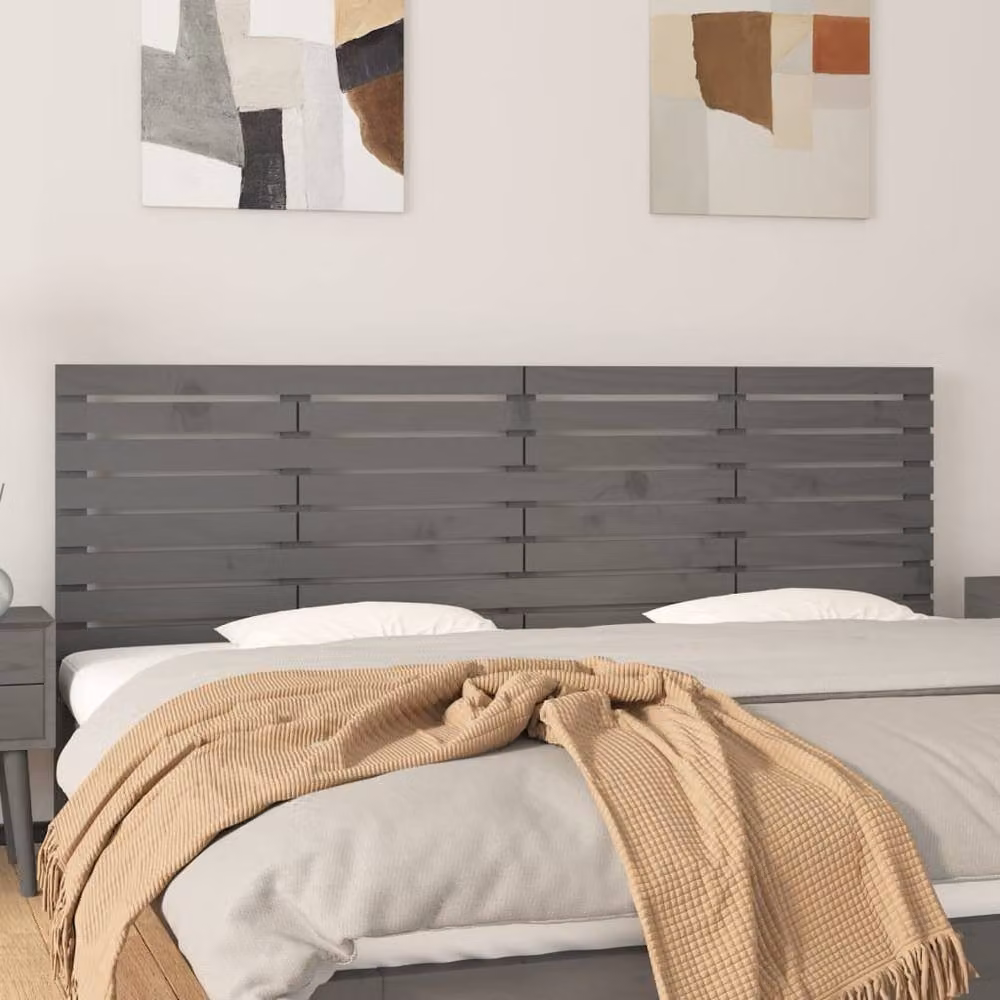 Berkfield Home Grey Rustic Solid Pine Wall Mount Headboard W/D/H: 206 x 3 x 63 cm – 2