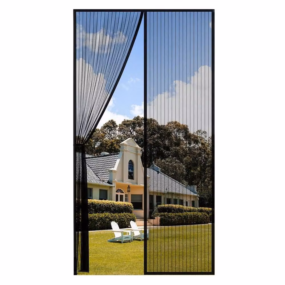 NESTLUNE Magic Magnetic Mosquito Net Curtain Door Mesh in Black, Width: 100 cm, Height: 150 cm – 5