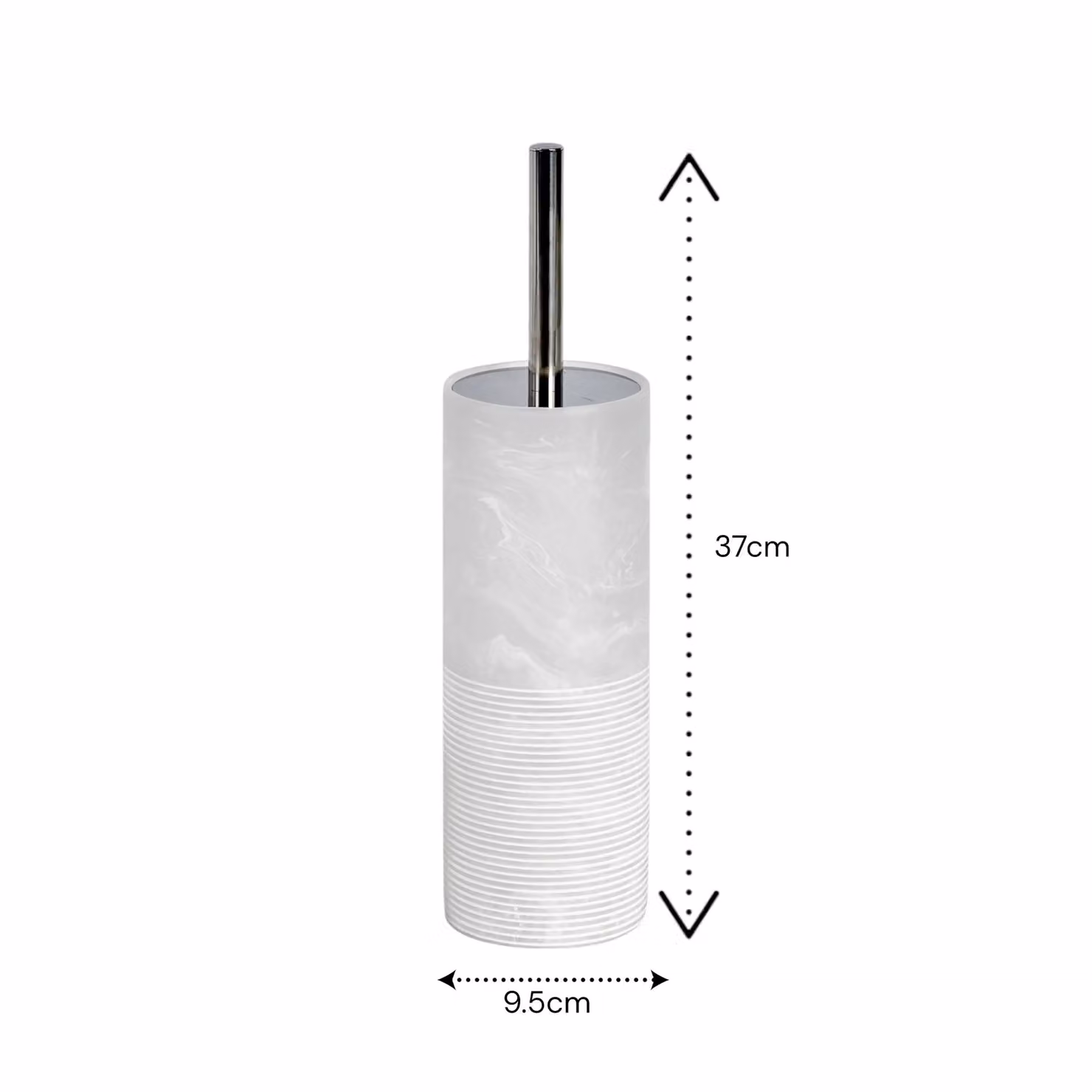Showerdrape Bianco Frost Onyx White Striped Freestanding Toilet Brush and Holder – 2