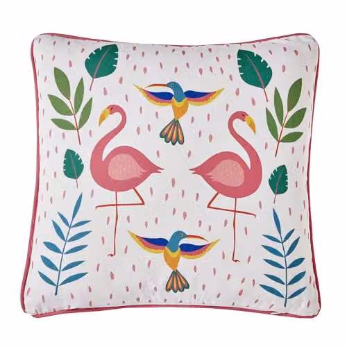 J Rosenthal & Son Tropical Flamingo Outdoor Square Cushion in Pink and Multicolour, W/D/H: 43 x 43 x 43 cm – 2